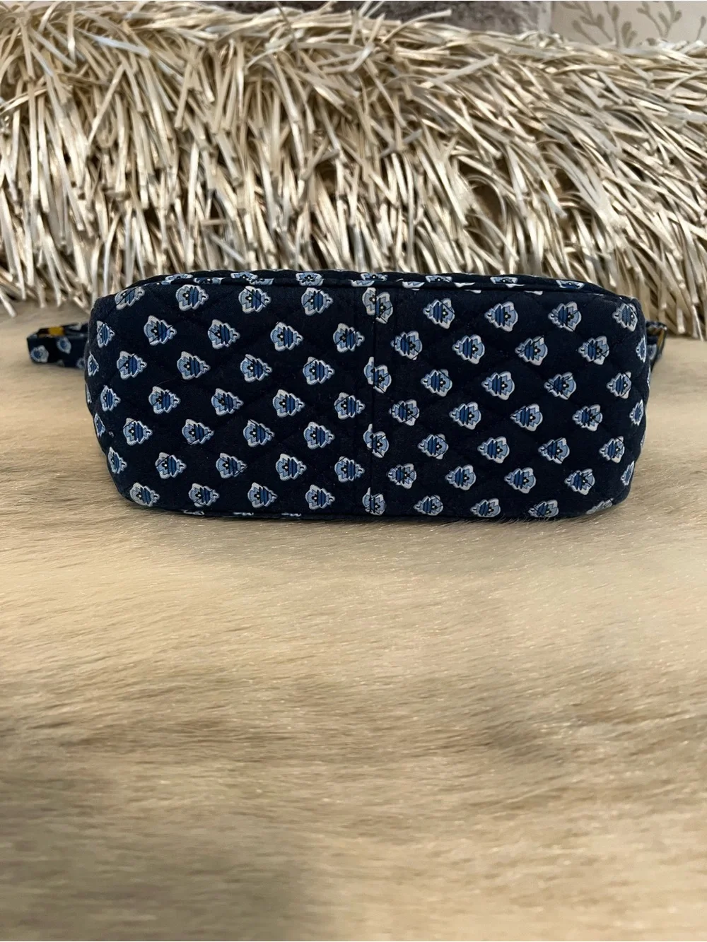 Vintage VERA BRADLEY Nantucket Navy 2005 Spectator Bag USA Blue White Y2K